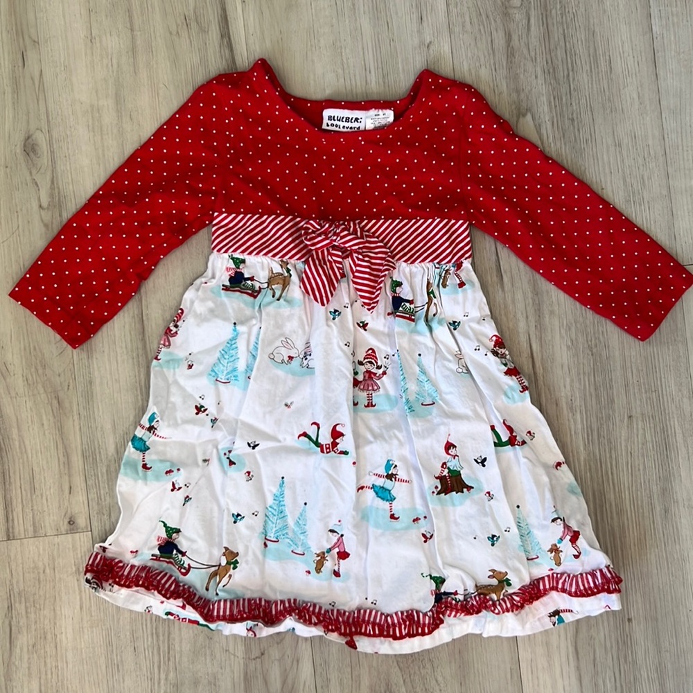 Girls candy cane snow Christmas dress 4T